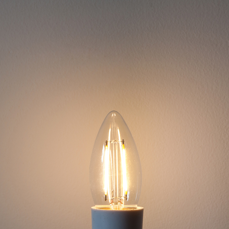 B11 E26/E27 4W LED Vintage Antique Filament Light Bulb, 40W Equivalent, 4-Pack, AC100-130V or 220-240V